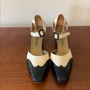 Black and cream yves saint Laurent heels